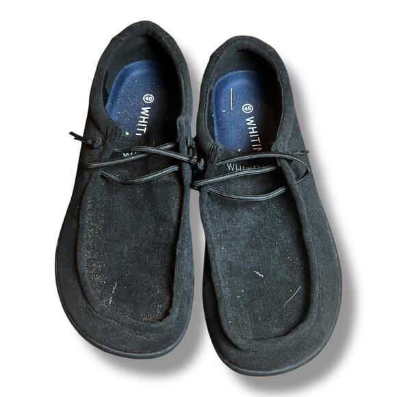 WHITIN Canvas Barefoot Sneakers Black -  EU 46/US 12.5 - Wide Toe Zero-Drop - Picture 1 of 6